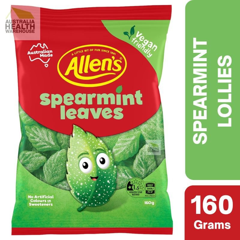 [Expiry: 06/2027] Allen's Spearmint Leaves Lollies 160g