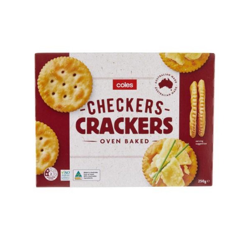 [Expiry: 28/09/2025] Coles Checkers Crackers 250g