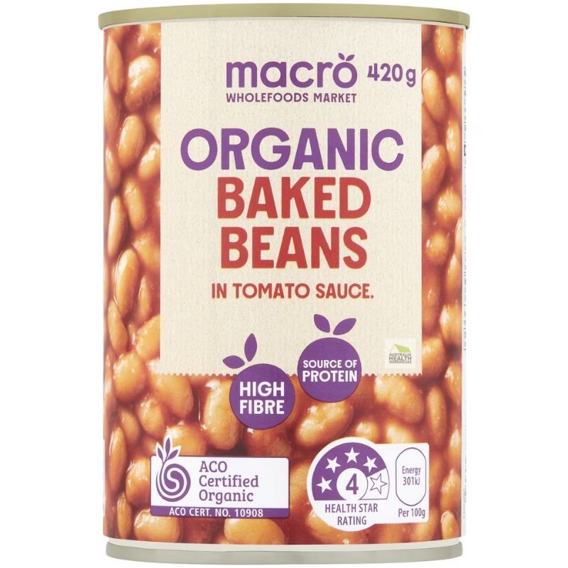 Woolworths Macro Organic Baked Beans 420g