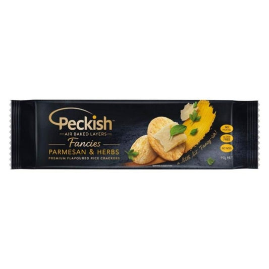 [Expiry Date: 20/05/2027] Peckish Fancies Parmesan & Herbs Rice Crackers 90g