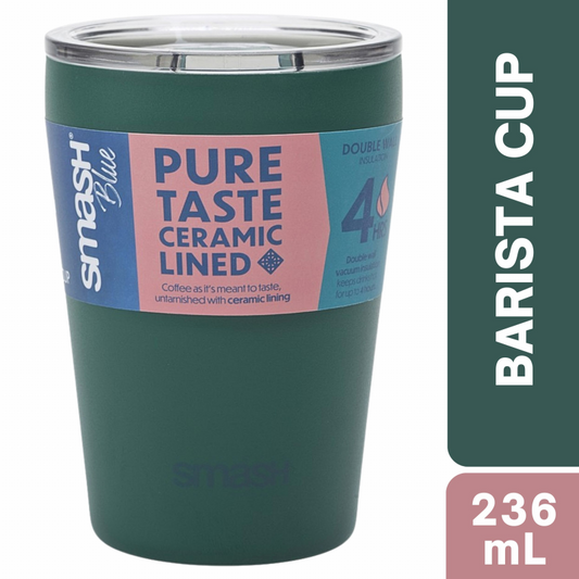 Smash Blue Ceramic Barista Cup 236mL  (Green)