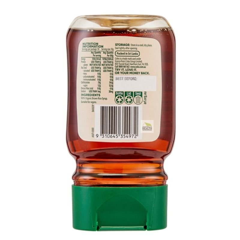 Coles Organic Rice Malt Syrup 500g