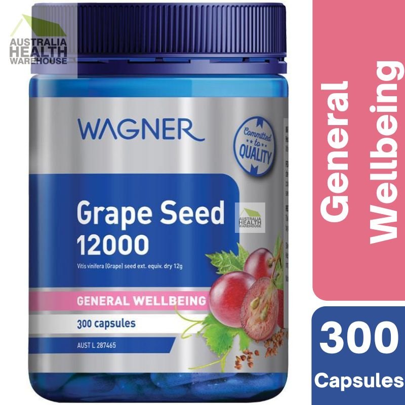 [Expiry Date: 14/12/2027] Wagner Grape Seed 1200 300 Capsules