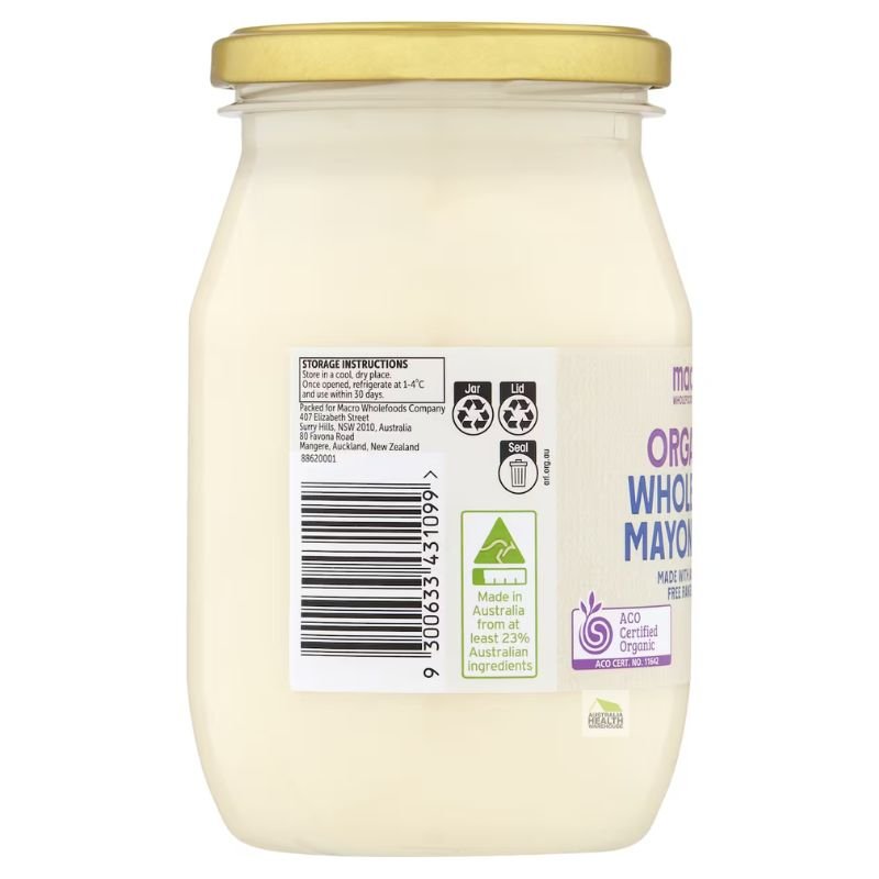 [Expiry Date: 14/01/2027]  Woolworths Macro Organic Whole Egg Mayonnaise 440g