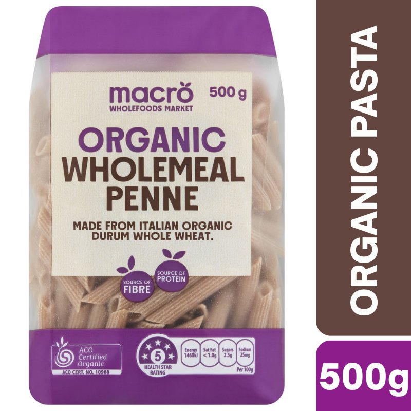 [Expiry: 06/2027] Woolworths Marco Organic Wholemeal Penne 500g