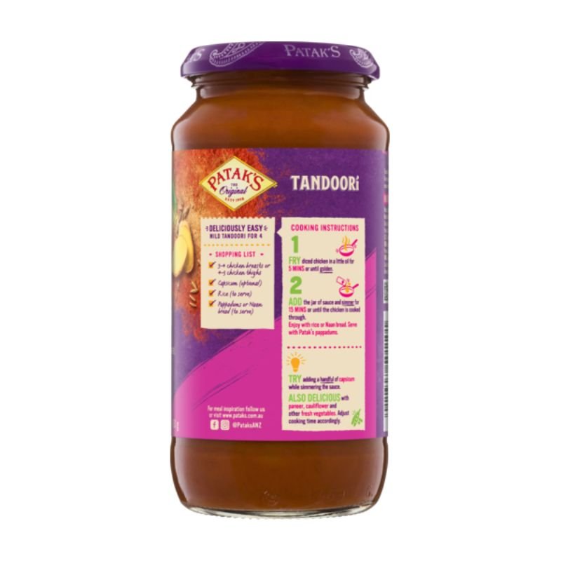 [CLEARANCE Expiry Date:11/2026] Patak's Tandoori Curry Simmer Sauce Sauce 450g