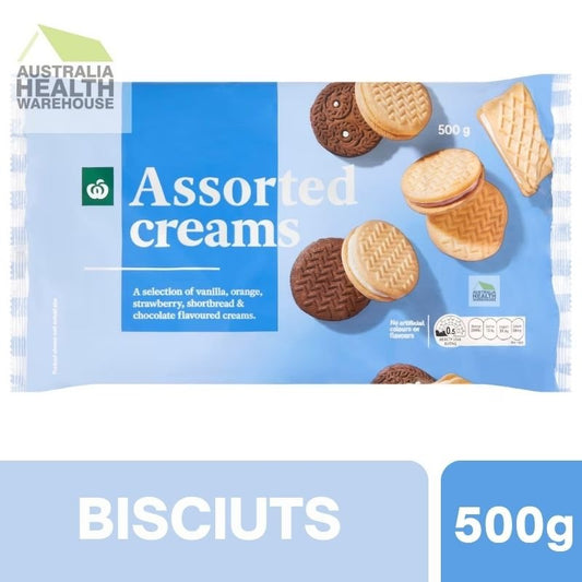 Woolworths Assorted Creams Biscuits 500g