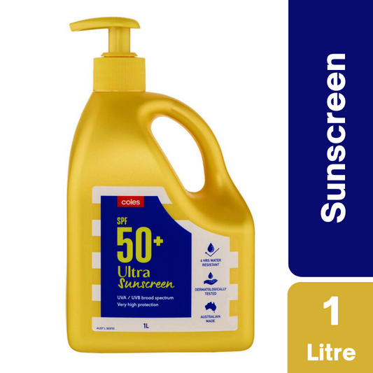 [Expiry: 12/2028] Coles SPF 50+ Ultra Sunscreen Pump 1 Litre