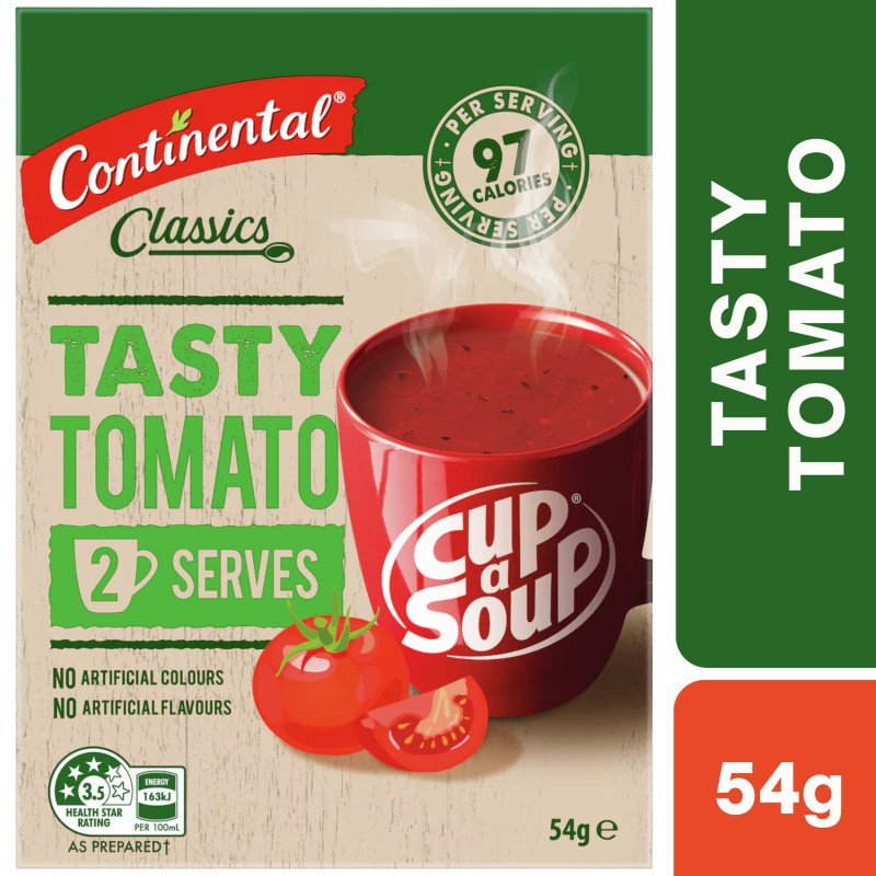 [Expiry Date: 19/08/2027] Continental Cup A Soup Tasty Tomato 2 Pack 54g