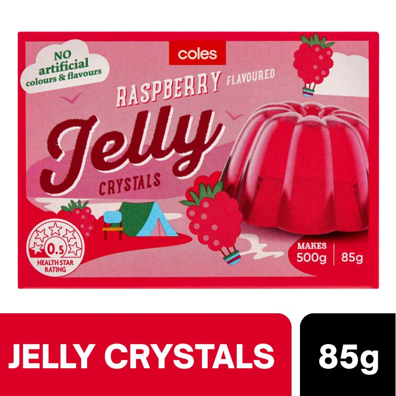 [Expiry Date: 29/11/2026] Coles Raspberry Flavoured Jelly Crystals 85g