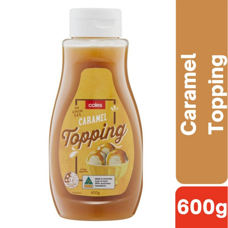 [CLEARANCE Expiry Date: 30/05/2025] Coles Caramel Topping 600g
