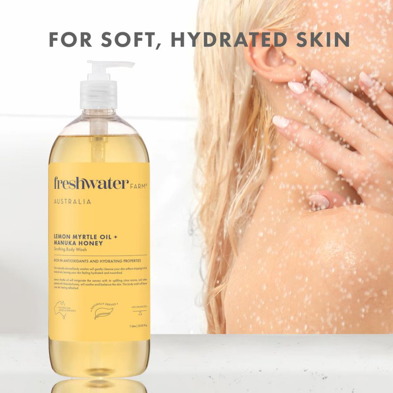 Freshwater Farm Australia Lemon Myrtle Oil & Manuka Honey Body Wash 1 Litre