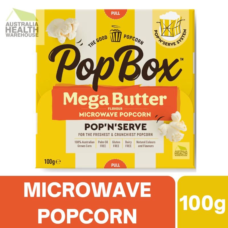 [Expiry: 12/02/2027] Pop Box Mega Butter Flavour Microwave Popcorn 100g