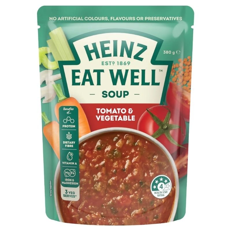 [Expiry Date: 23/02/2027] Heinz Eat Well Soup Pouch Tomato & Vegetable 380g