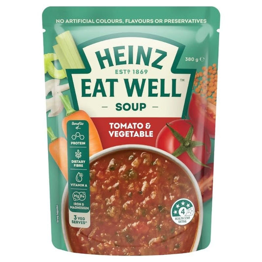 [Expiry Date: 23/02/2027] Heinz Eat Well Soup Pouch Tomato & Vegetable 380g