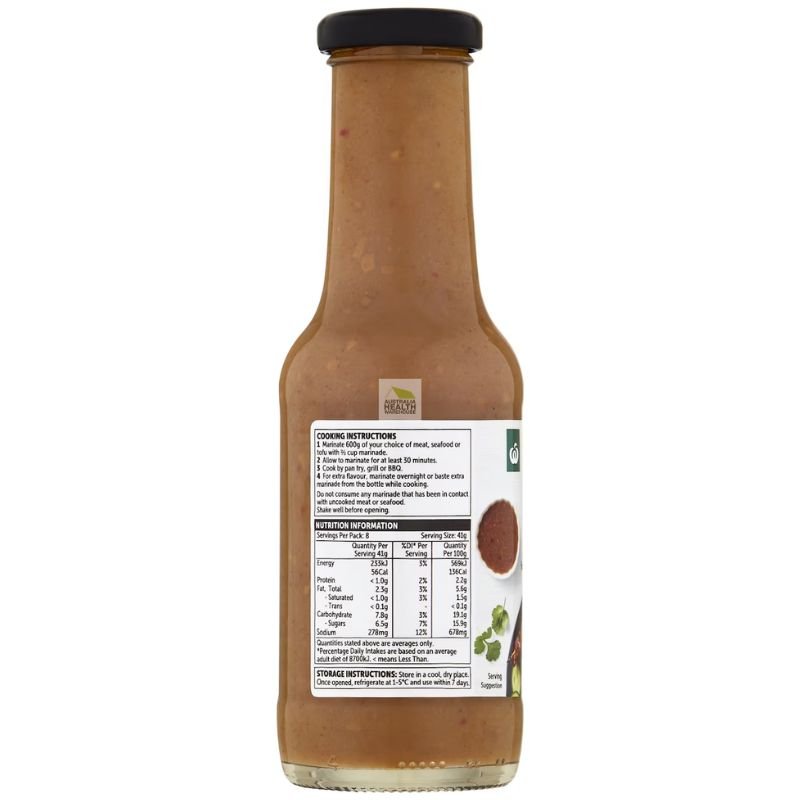 [CLEARANCE Expiry Date: 25/08/2026] Woolworths Satay Marinade 330g