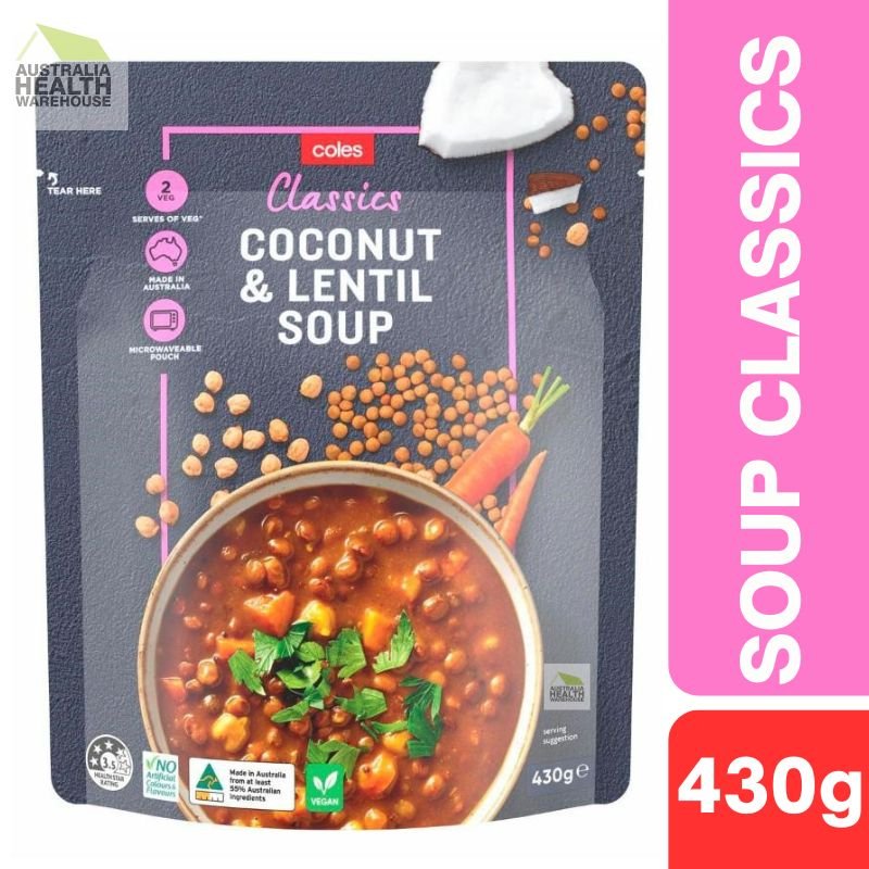Coles Classics Coconut & Lentil Soup Pouch 430g