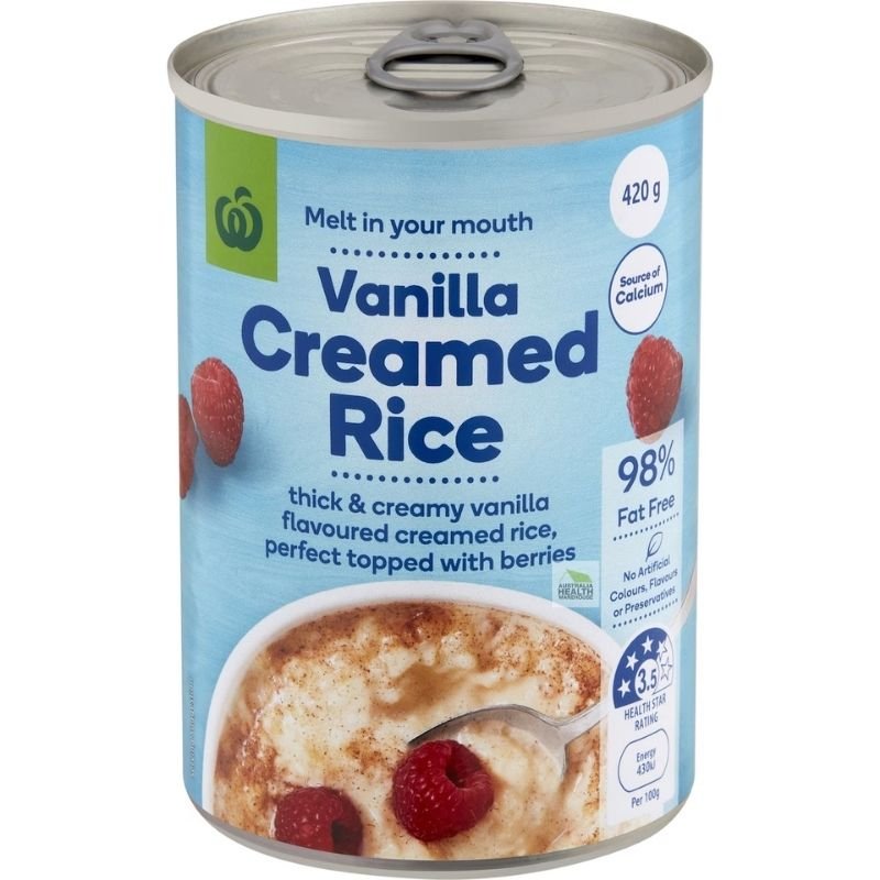 [Expiry Date: 04/2027] Woolworths Vanilla Creamed Rice 420g