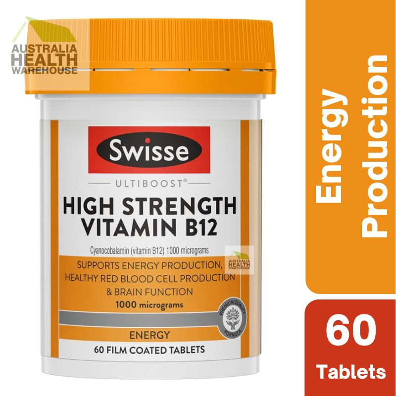 [Expiry: 04/2026] Swisse Ultiboost High Strength Vitamin B12 1000mcg 60 Tablets