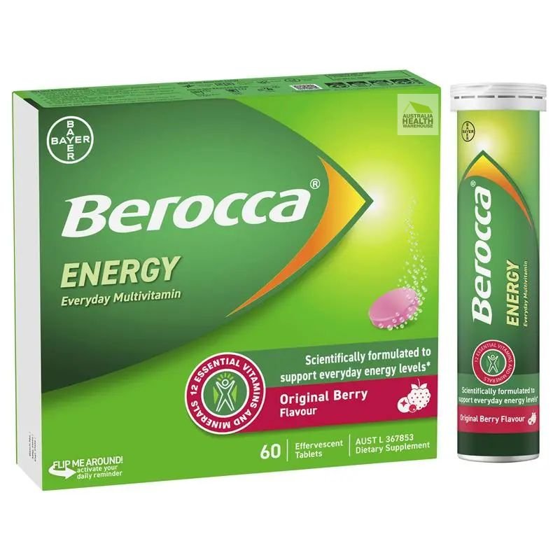 [Expiry Date: 20/04/2027] Berocca Energy Original Berry 60 Effervescent Tablets