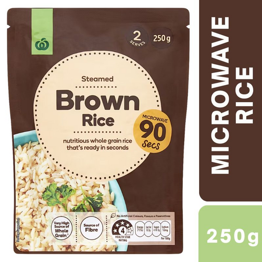 [CLEARANCE Expiry Date: 25/08/2026] Woolworths Microwave Brown Rice 250g