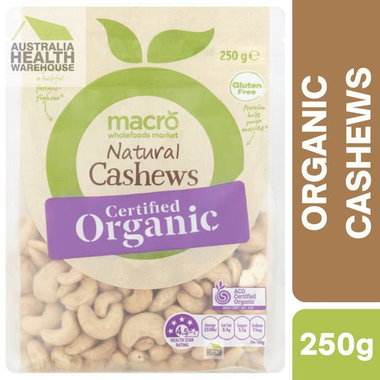 [CLEARANCE Expiry: 10/05/2026] Woolworths Macro Organic Natural Cashews 250g