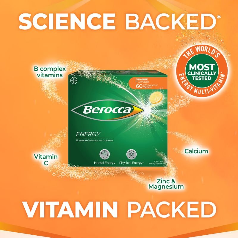 [Expiry: 04/2027] Berocca Energy Orange 60 Effervescent Tablets