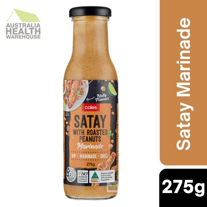 [CLEARANCE Expiry Date: 26/05/2026] Coles Satay Marinade with Roasted Peanuts 275g