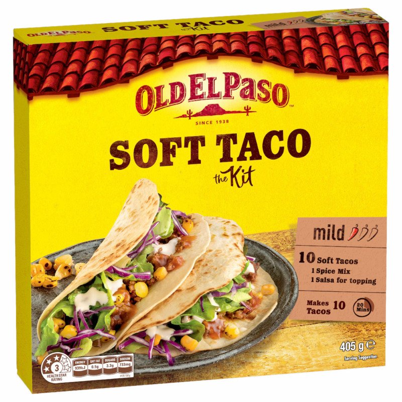 [Expiry Date: 29/03/2027] Old El Paso Soft Taco Dinner Kit Mexican Style 405g