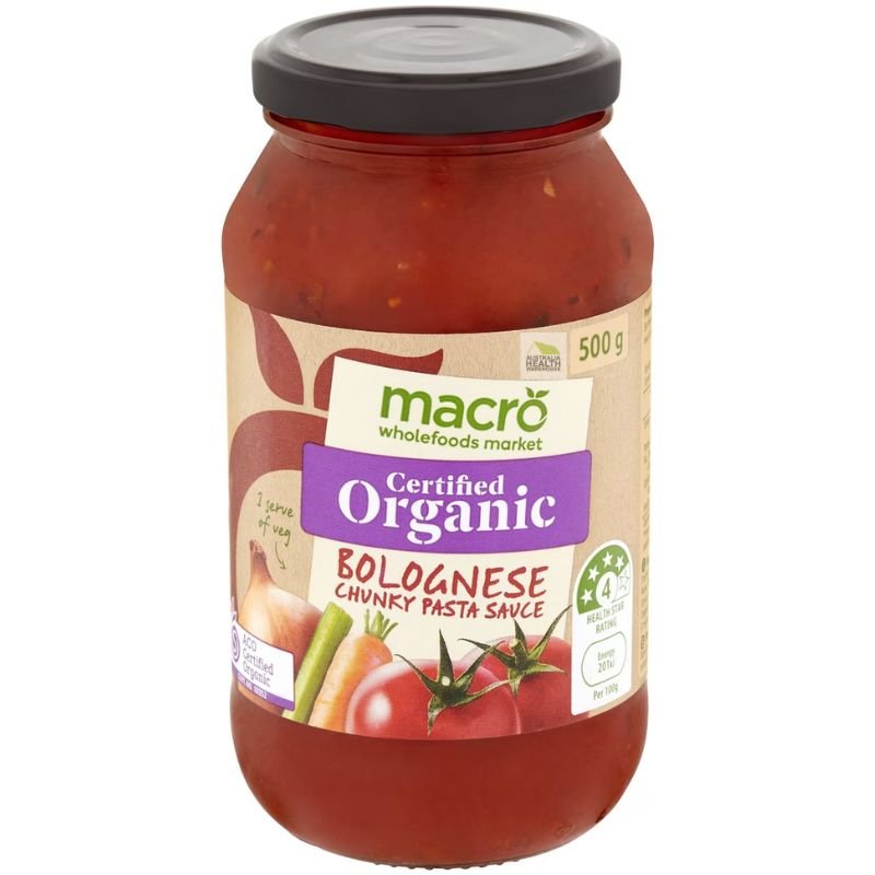 [Expiry Date: 20/01/2028] Woolworths Macro Organic Bolognese Chunky Pasta Sauce 500g