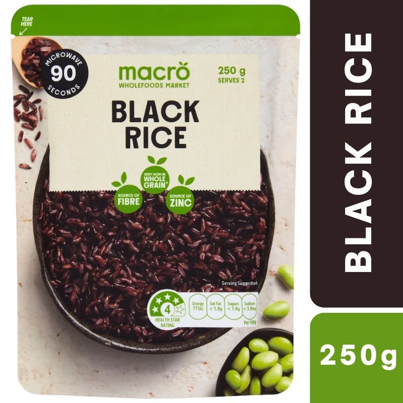 [Expiry: 06/11/2026] Woolworths Macro Black Rice Pouch 250g
