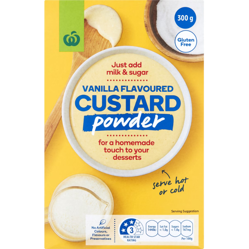 [Expiry: 07/07/2027] Woolworths Vanilla Custard Powder 300g