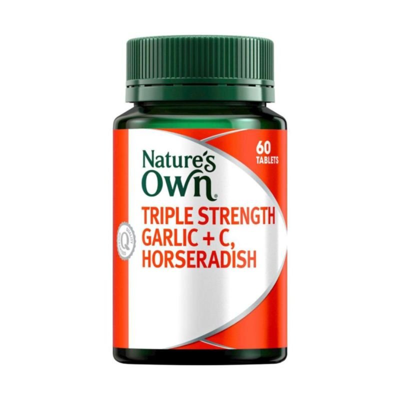 [Expiry Date: 01/2029] Nature's Own Triple Strength Garlic + C, Horseradish 60 Tablets
