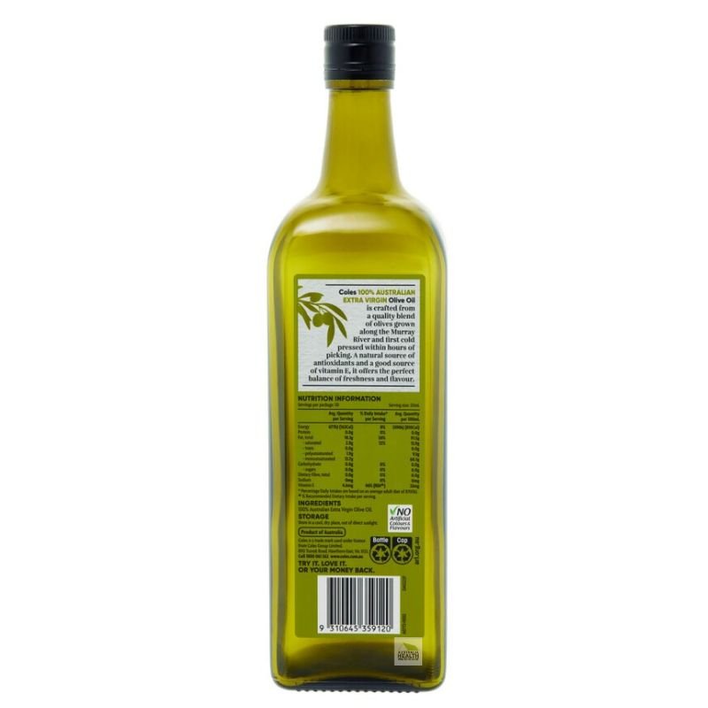 [Expiry Date: 21/11/2026] Coles Australian Extra Virgin Olive Oil 1 Litre