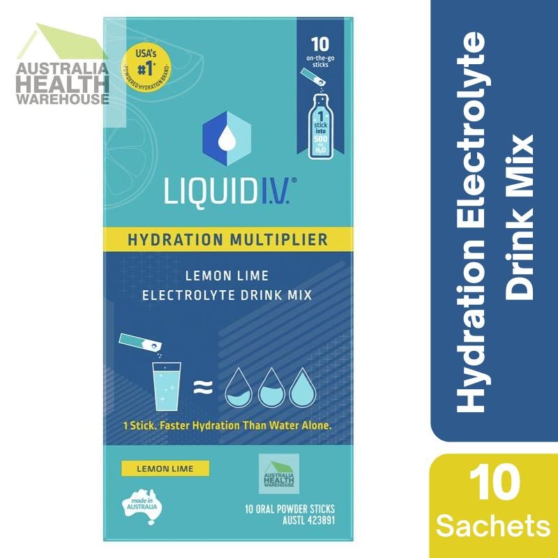 [Expiry: 08/2025] Liquid I.V. Hydration Multiplier 10 Powder Sticks - Lemon Lime Flavour