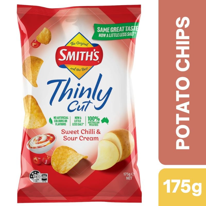 [CLEARANCE Expiry: 04/10/26] Smith's Thinly Cut Sweet Chilli & Sour Cream Potato Chips 175g