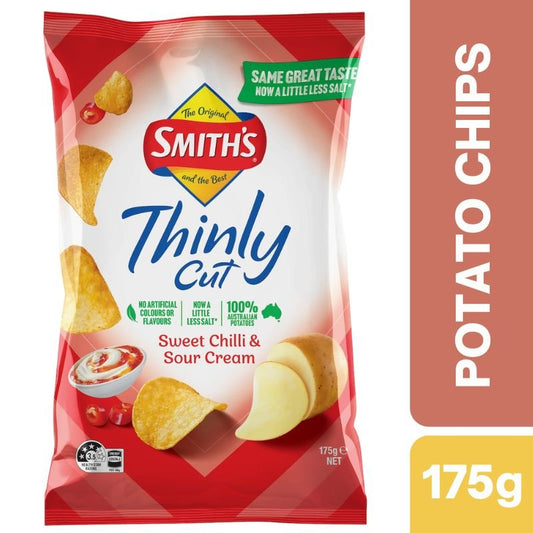 [CLEARANCE Expiry: 04/10/26] Smith's Thinly Cut Sweet Chilli & Sour Cream Potato Chips 175g