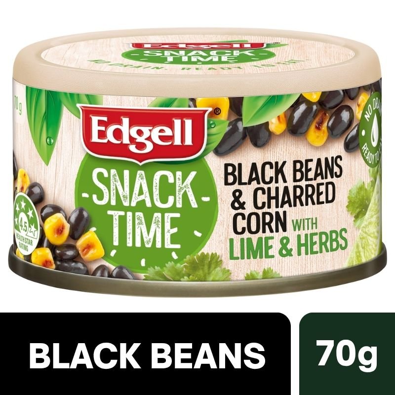 [Expiry Date: 30/06/2028] Edgell Snack Time Black Beans Charred Corn With Lime & Herbs 70g