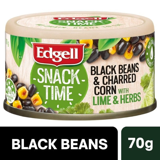 [Expiry Date: 30/06/2028] Edgell Snack Time Black Beans Charred Corn With Lime & Herbs 70g