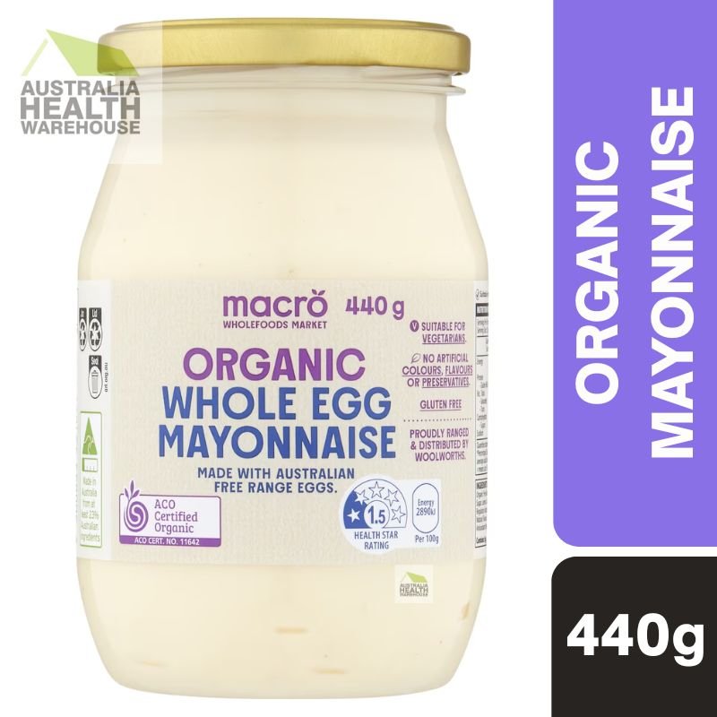 [Expiry Date: 14/01/2027]  Woolworths Macro Organic Whole Egg Mayonnaise 440g