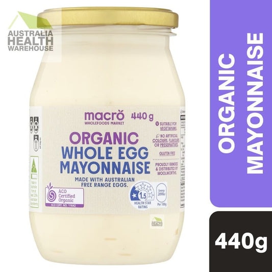 [Expiry Date: 14/01/2027]  Woolworths Macro Organic Whole Egg Mayonnaise 440g