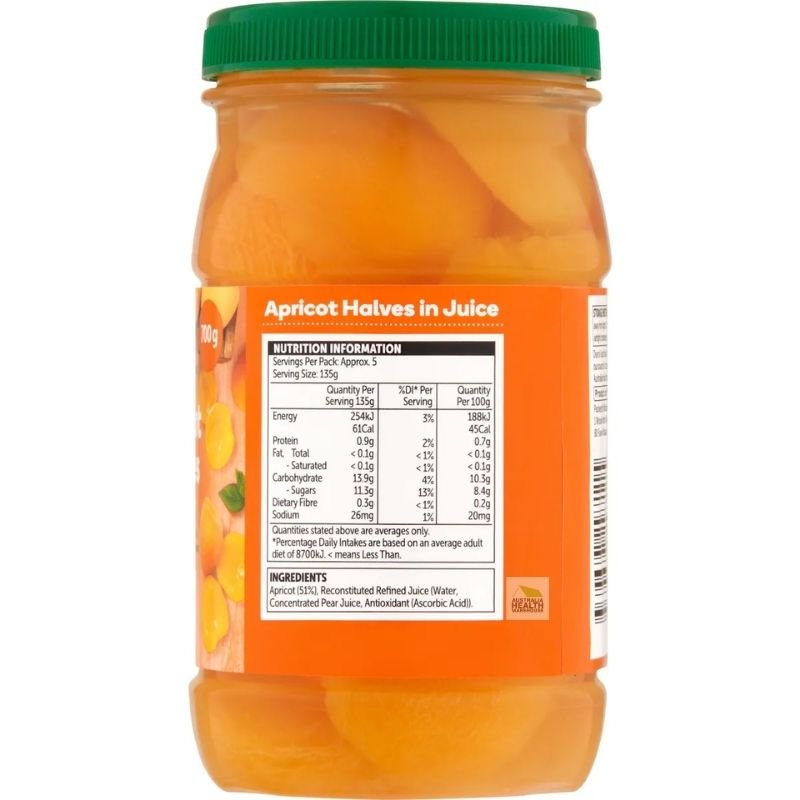 [Expiry Date: 31/01/2027] Woolworths Apricots Halves In Juice 700g