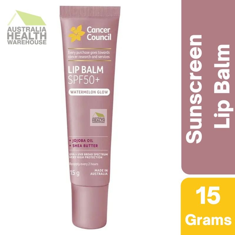 [Expiry: 06/2028] Cancer Council Lip Balm SPF50+ Watermelon Glow 15g