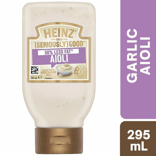 [Expiry: 30/03/2027] Heinz Seriously Good Mayonnaise Lite Garlic Aioli 295mL
