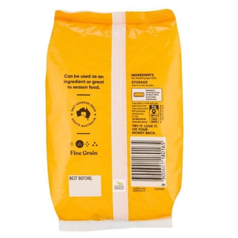 Coles Simply Table Salt 1kg