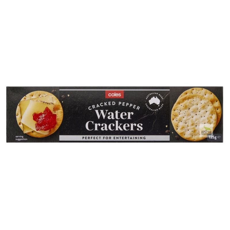 Coles Cracked Pepper Water Crackers 125g