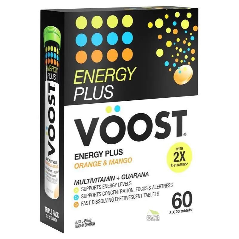 [Expiry: 07/2027] Voost Energy Plus Orange & Mango Effervescent 60 Tablets