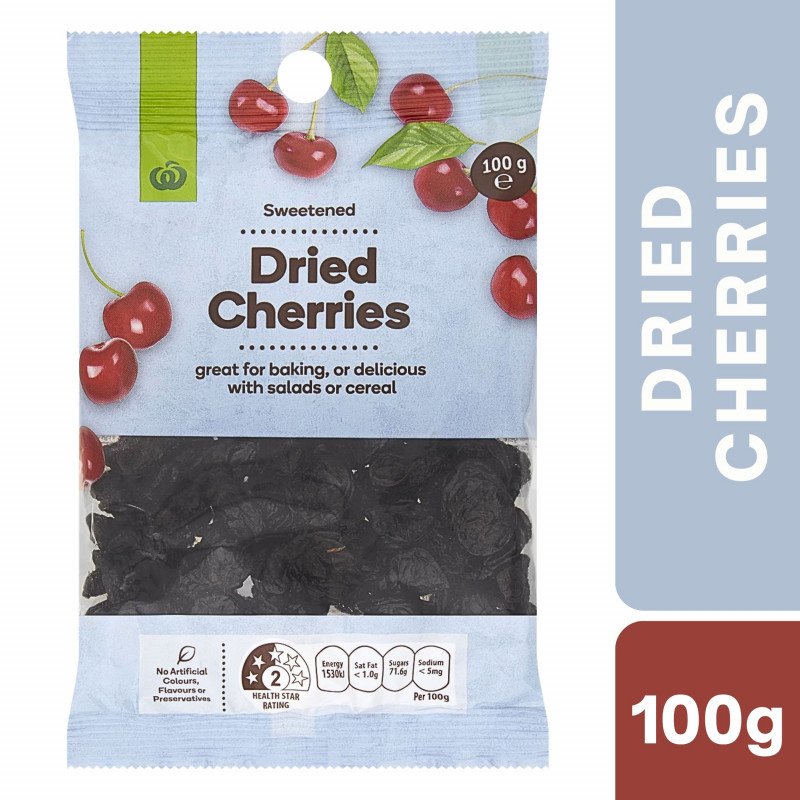 [Expiry Date: 31/10/2026]   Woolworths Sweetened Dried Cherries 100g
