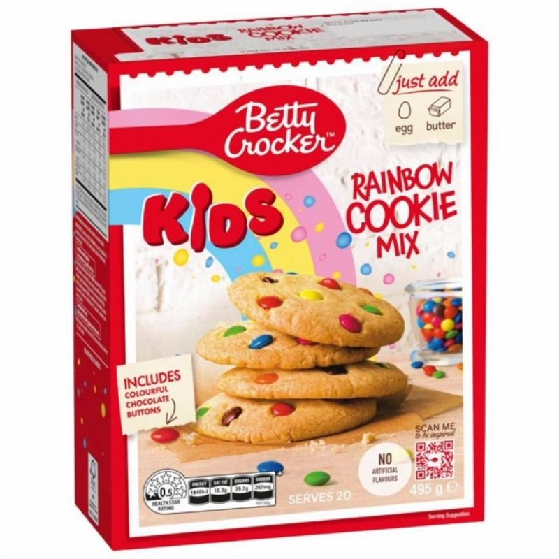 [Expiry Date: 13/03/2027] Betty Crocker Kids Rainbow Cookie Mix 495g