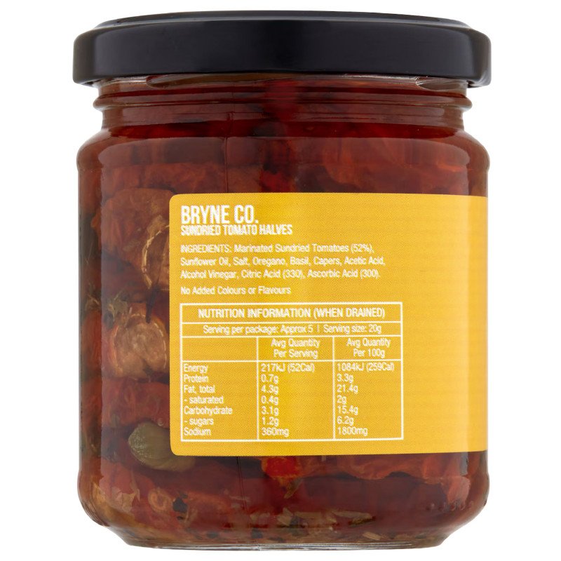 [Expiry Date: 15/05/2028] Bryne Co Sundried Tomato Halves 200g